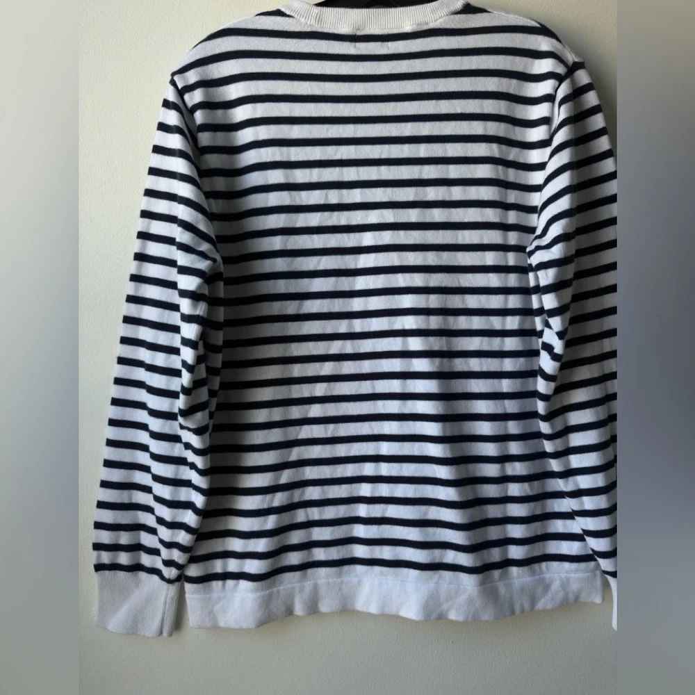 J. Crew Women's Crewneck Sweater - Black and White Stripes - Picture 10 of 12